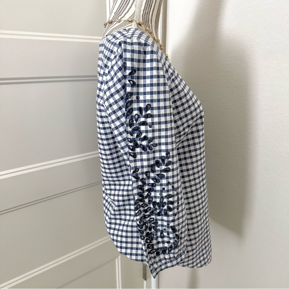 Talbots Gingham Embroidered Blouse โ Coastal / Summer Cottage Style (S) - Picture 3 of 6